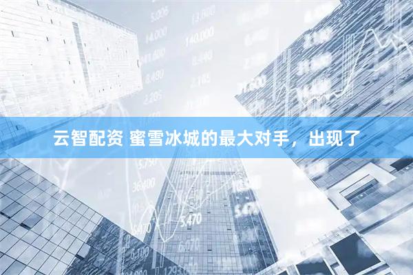 云智配资 蜜雪冰城的最大对手，出现了