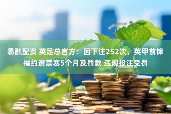 易融配资 英足总官方：因下注252次，英甲前锋福约遭禁赛5个月及罚款 违规投注受罚