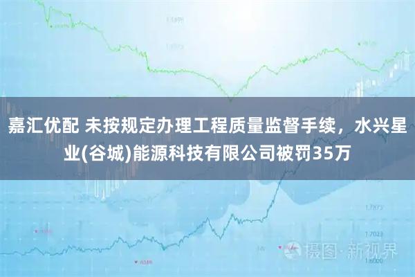 嘉汇优配 未按规定办理工程质量监督手续，水兴星业(谷城)能源科技有限公司被罚35万