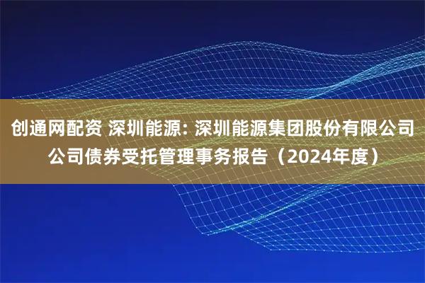 创通网配资 深圳能源: 深圳能源集团股份有限公司公司债券受托管理事务报告（2024年度）